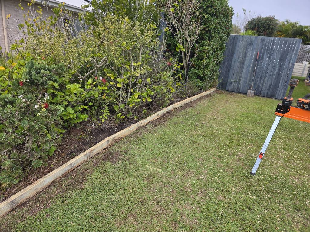 Timber garden edging replacement
